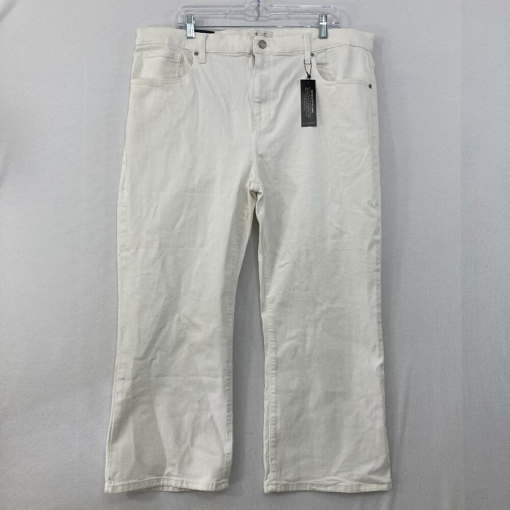 New Banana Republic size 35/20 White High Rise Stretch Cropped Bootcut Jeans